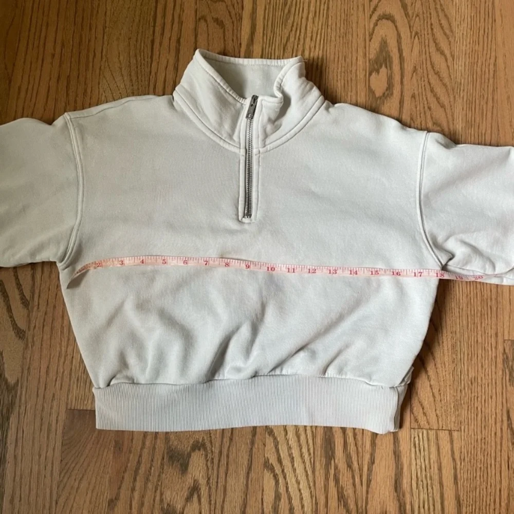 Aritzia TNA quarter half zip sweatshirt collar sweats crop XXS XS 00 0 2 cozy - Picture 4 of 6